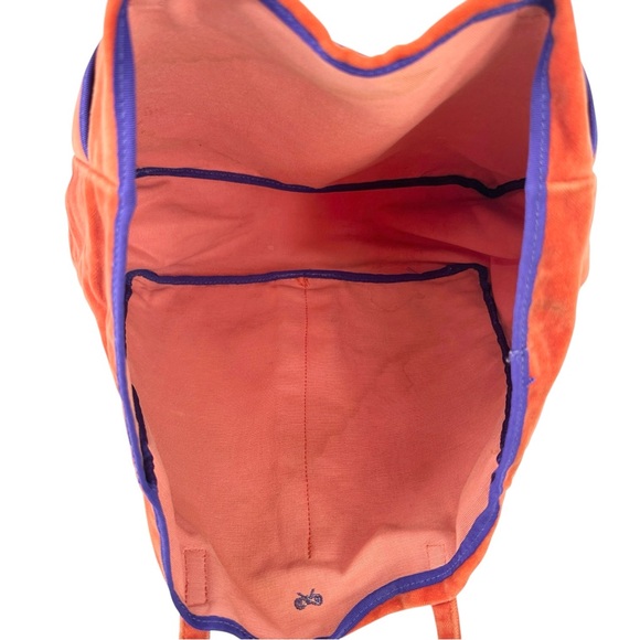 Anya Hindmarch Orange Medium Sized Top Handle Velvet Handbag Shoulder Bag - Picture 7 of 8